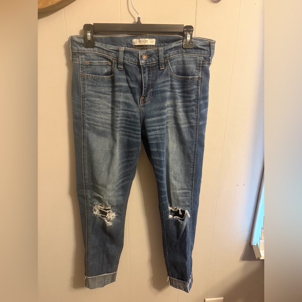 Abercrombie & Fitch Distressed Blue Boy Fiend Ankle Low Rise from 2010